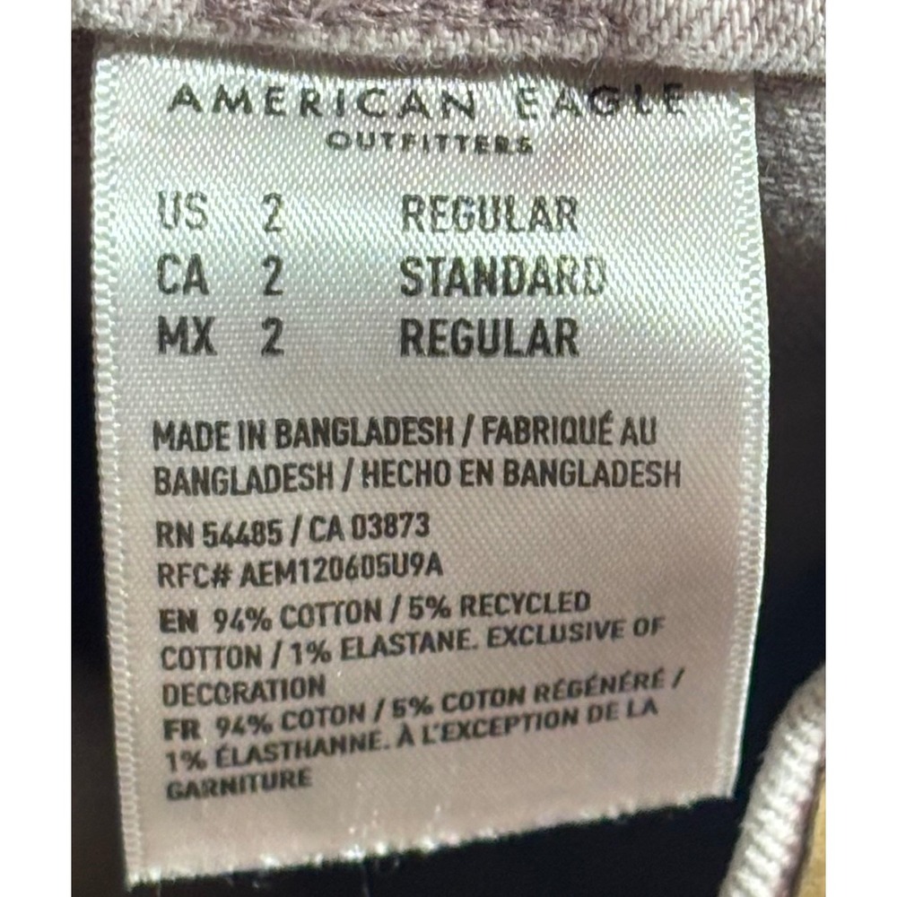 American Eagle Skater Jeans Women Size 2 High Rise Wide Leg Mauve - Picture 12 of 12